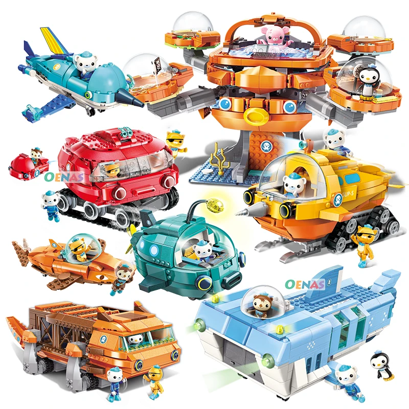 

Sale!! Octonauts Cartoon Model compatible Building Blocks Sets Toys Peso Captain Barnacles Shellington Dashi Figures bricks
