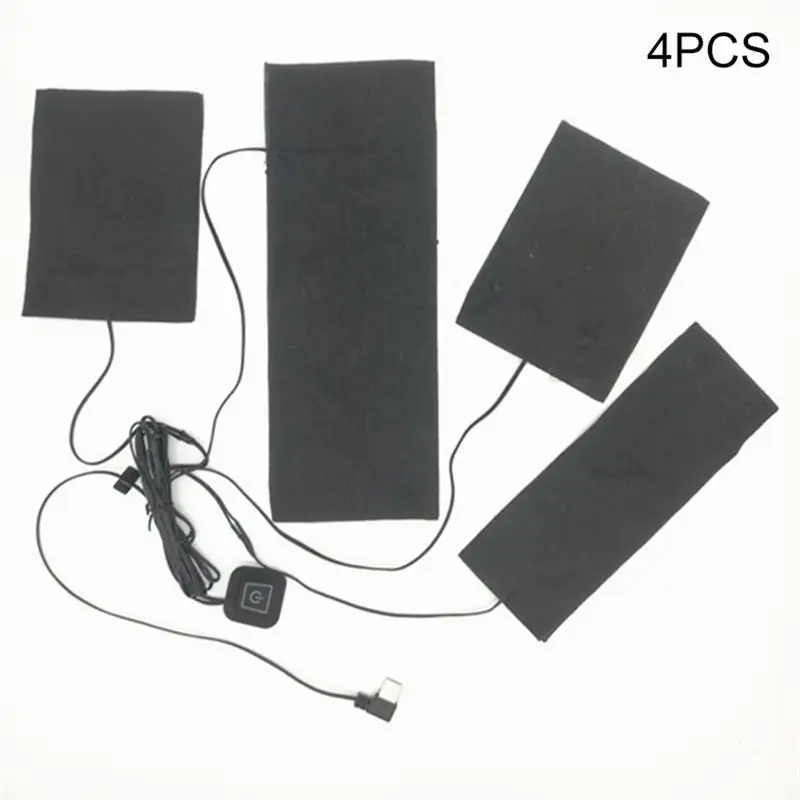 

4 in 1 USB Electric Heating Pads Thermal Clothes Warmer Heated Jacket Mobile Warming Gear for Clothing
