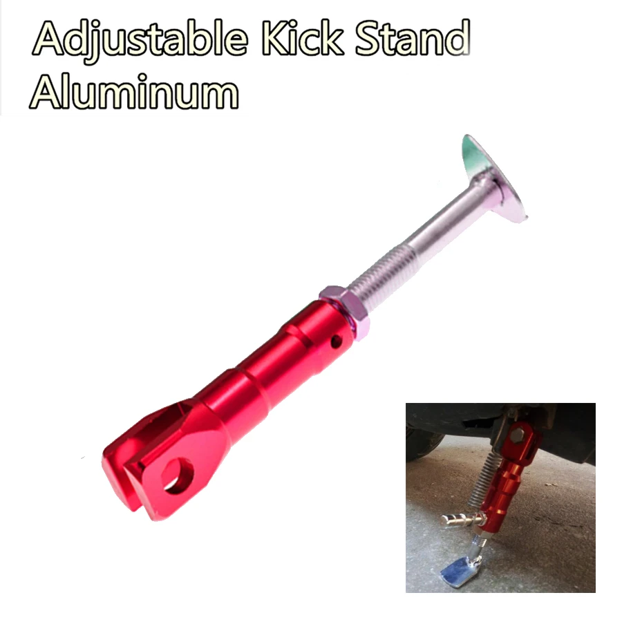 

Universal Motorbike Side Stand Adjustable Kickstand Aluminum Red Color