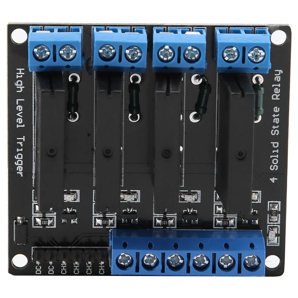 1 PCS 4 Channels Solid State Relay Module High Level DC AC 5V 