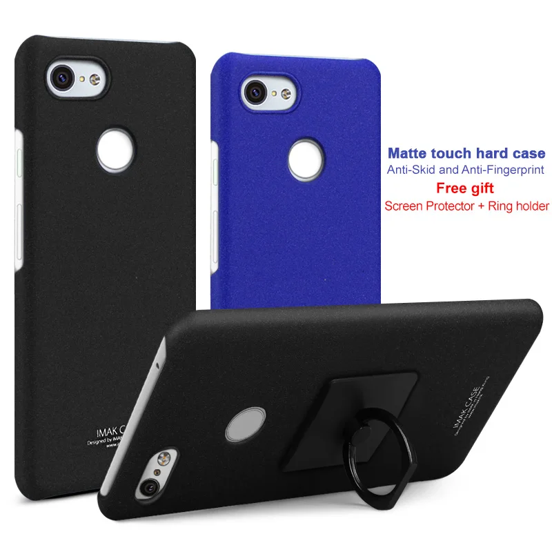 For Google Pixel 3 CASE Pixel3 XL Case With Screen Protector Imak cowboy Matte Back Cover Finger Ring Holder phone shell | Мобильные