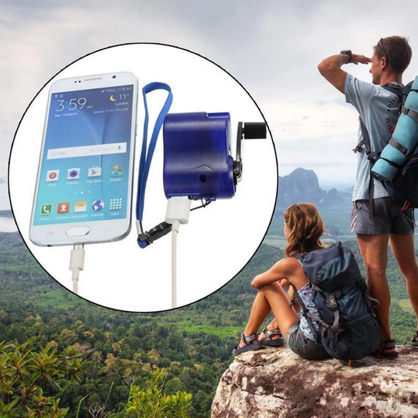 Portable USB Hand Cranked Power Generator Outdoor Emergency Digital Display Phone Charger Manual Shake Energy Charger Blue Portable USB Hand Cranked Power Generator Outdoor Emergency Digital Display Phone Charger Manual Shake Energy Charger Blue