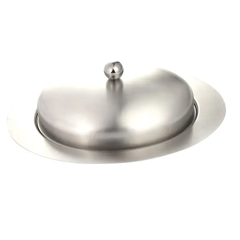 Stainless Steel Oval Butter Dish Box Container Elegant Cheese Server Storage Keeper Tray With Easy To Hold Lid | Дом и сад