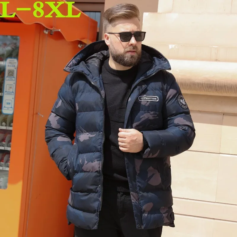 Размера плюс 8XL 7XL 6XL 5XL Новое поступление теплая зимняя куртка мужская