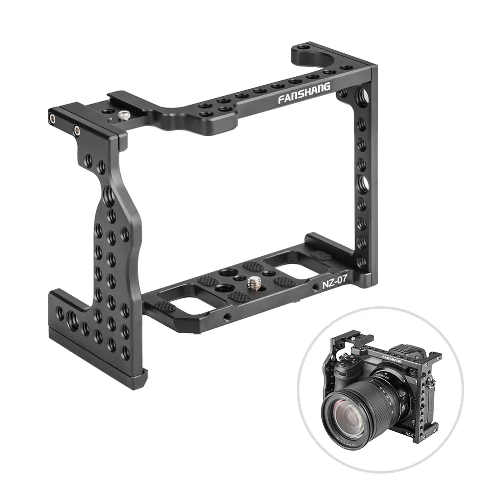 

Camera Video Cage for Nikon Z6/Z7 with Cold Shoe Mount 1/4 Inch Screw Thread Mount Rig Film Movie Making Stabilizer Bracket