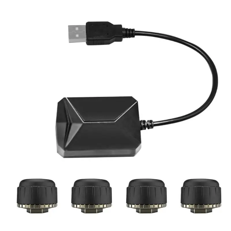 USB автомобильный TPMS монитор давления в шинах комплект сигнализации с 4 внешними