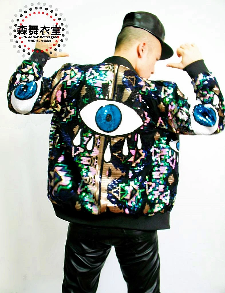 S 5XL 2020 Мужская Новая тонкая DJ DS man singer GD eyes Свободная куртка индивидуальная