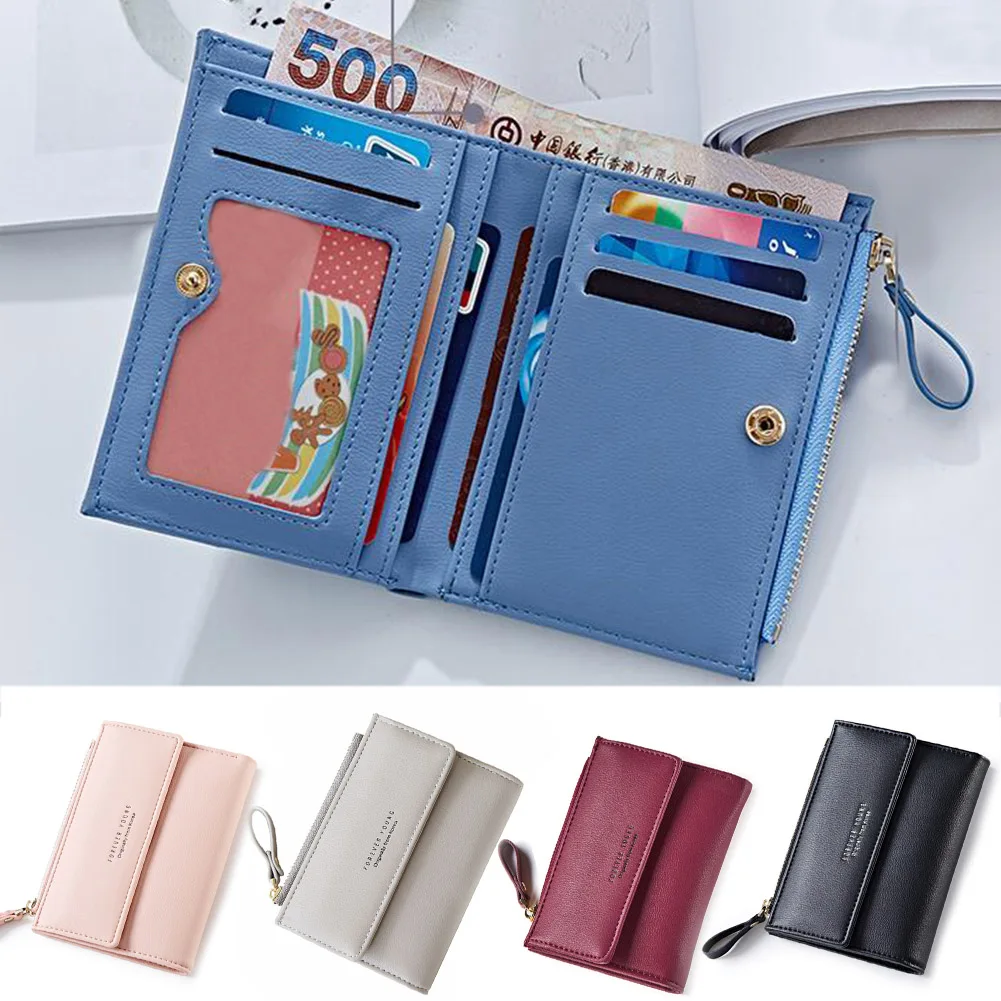 

Fashion Women's Purse Thin Zipper Women's Wallet Ladies PU Leather Wallets Female Purse Mini Card Case Cheap Womens Wallets