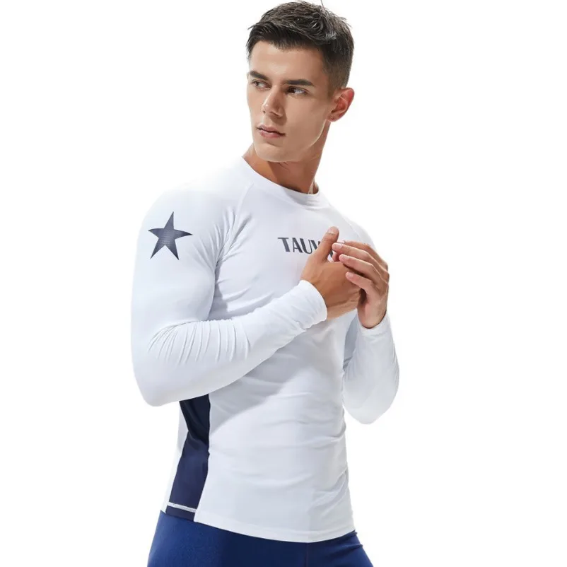 Rashguard الرجال طويلة الأكمام ملابس السباحة قميص ليكرا تصفح طفح الحرس ملابس السباحة للسباحة الإبحار الغوص بذلة الملابس Rashguard الرجال طويلة الأكمام ملابس السباحة قميص ليكرا تصفح طفح الحرس ملابس السباحة للسباحة الإبحار الغوص بذلة الملابس
