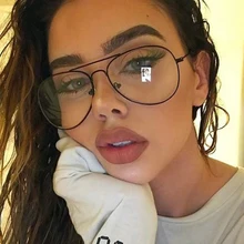 Модные прозрачные линзы очки пилота Винтаж лягушка зеркало очки Мода Для женщин Для мужчин классические очки в металлической оправе Óculos De Sol