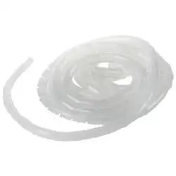 Защита кабеля для электрических проводов, диаметр 16 мм, шланг спиральная обмотка, 5 м, белый
