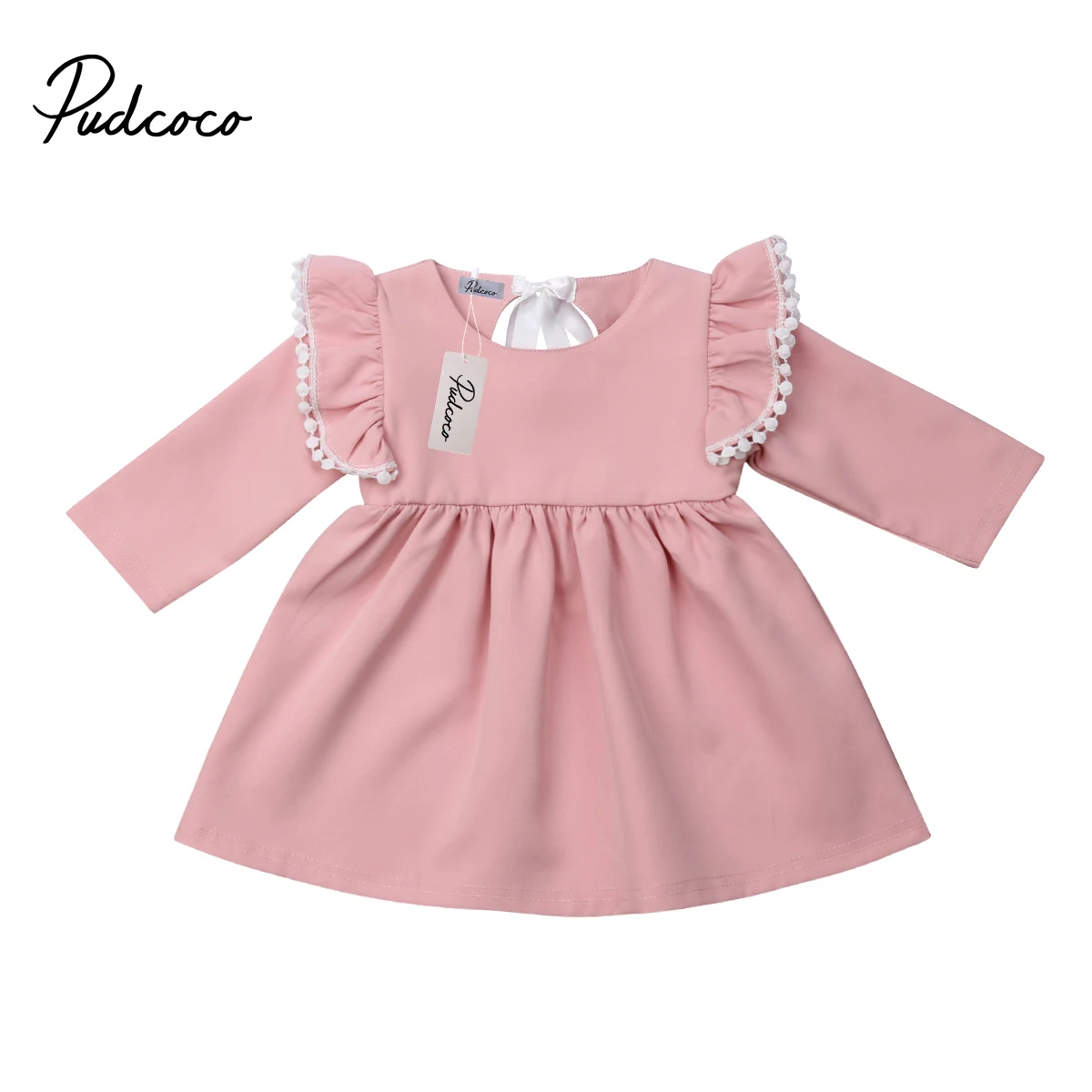 Новинка 2019 года Pudcoco, платье принцессы с оборками для новорожденных девочек вечерние детское платье для вечеринки, свадьбы, торжества
