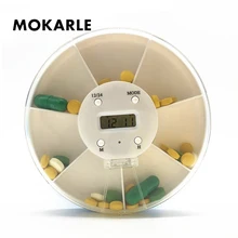 Smart Alarm Reminder Weekly Rotating Pill Box Travel Pill Case Splitter Pill Organizer Medicine Box 7 Day Pill Tablet Container electronic digital compartment smart timing sealed pill case medicine box container tablet storage case circular reminder alarm