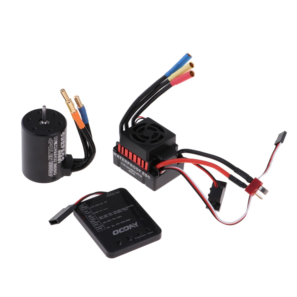 

Brushless Power System 3900KV Motor + 60A ESC + Program Card for 1/10 RC Car