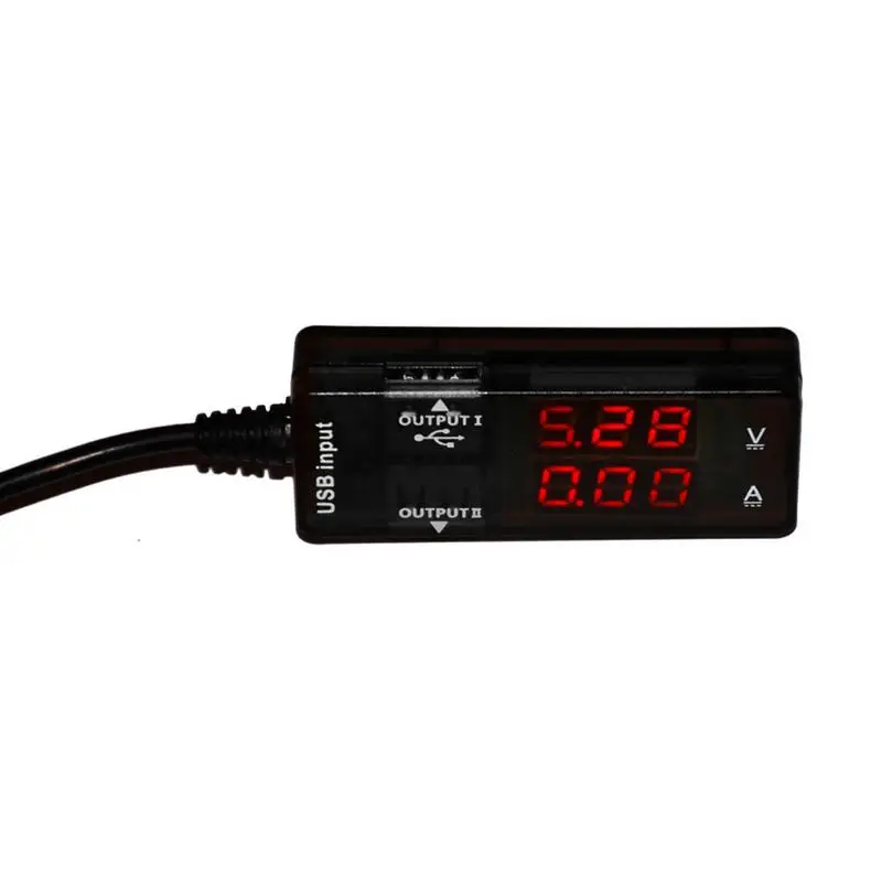 1pc Portable Pocket Voltage Current Meter Charger LED Digital Dual USB Charger Doctor Tester Power Detector HR Voltmeter Ammeter