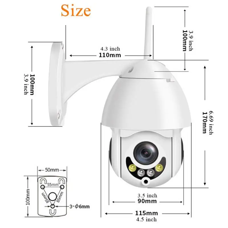  Macchina Fotografica del IP di WiFi 2MP 1080 P 5x Zoom Wireless PTZ Velocità CCTV Della Cupola di I