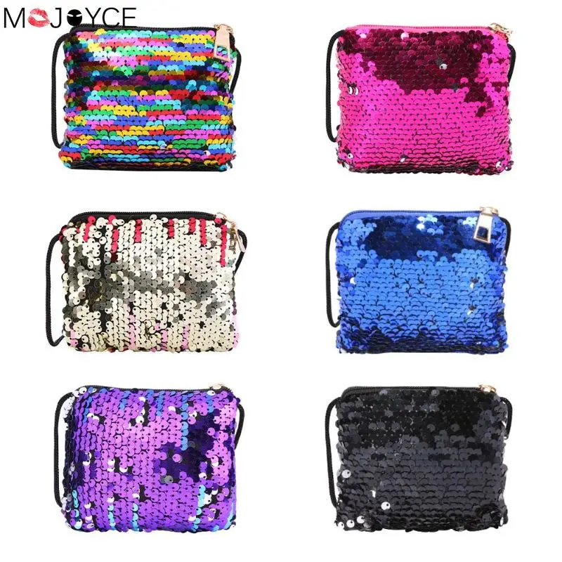 

Sequins Coin Wallet for Kids Girls Fashion Mini Crossbody Handbags Casual Children Glitter Shoulder Zipper Messenger Bags Bolsa