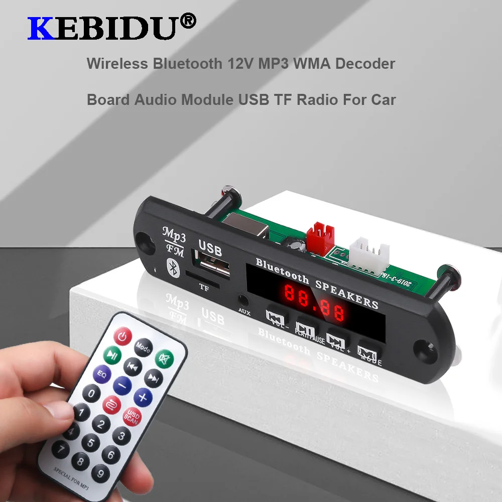 Bluetooth MP3 WMA декодер KEBIDU плата с дистанционным управлением mp3 плеер USB TF FM