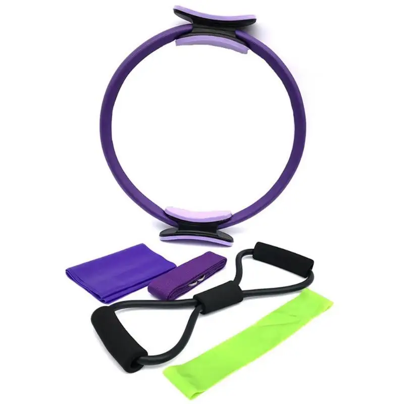 

5pcs/set Pilates Slimming Fitness Equipment Pilates Circle Stretch Band Yoga Stretch Strap 8 Word Loop Resistance Band Product