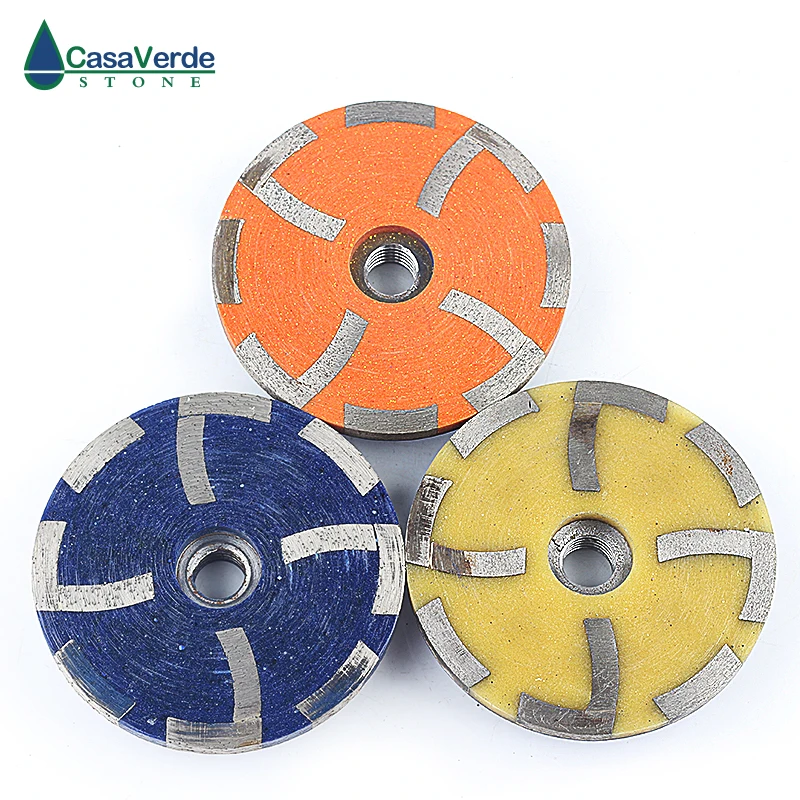 DC-RCW 3pcs/set Diameter 100mm resin filled steel core stone 4 inch diamond cup wheels for grinding stone