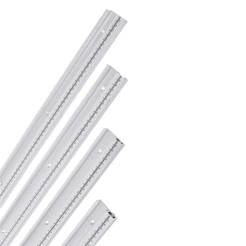 Pаспродажа Прочный 600 800 1000 1220 мм Алюминий сплав Т образная дорожка Деревообработка Т образными пазами дорожка со шкалой дорожки для деревообработки