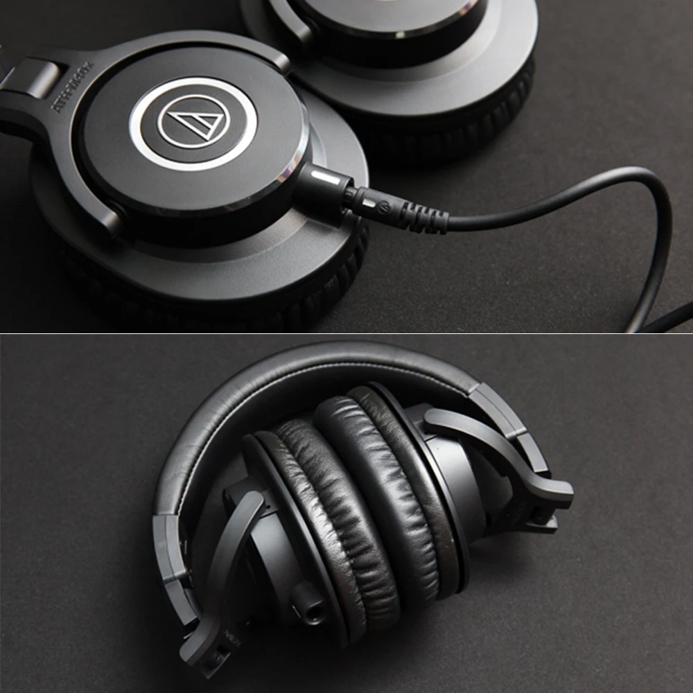 Профессиональные мониторные наушники Audio Technica складные Hi Fi с отсоединяемыми