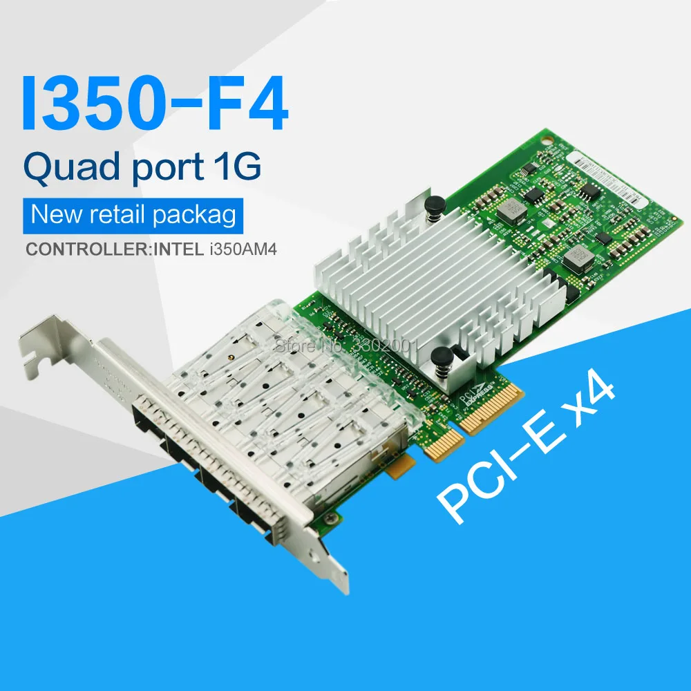 

FANMI I350-4SFP PCI-E x4 I350-F4 Gigabit Quad Port Server Network Adapter intel i350AM4