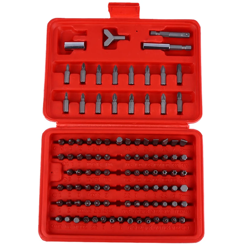  New 100pcs Chrome Security Bit Tool Set Torx Hex Drill Star Spanner Screw Driver