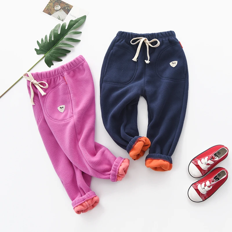 

2018 autumn and winter boys and girls loose padded trousers sports fashion children's fleece trousers(2-7T)