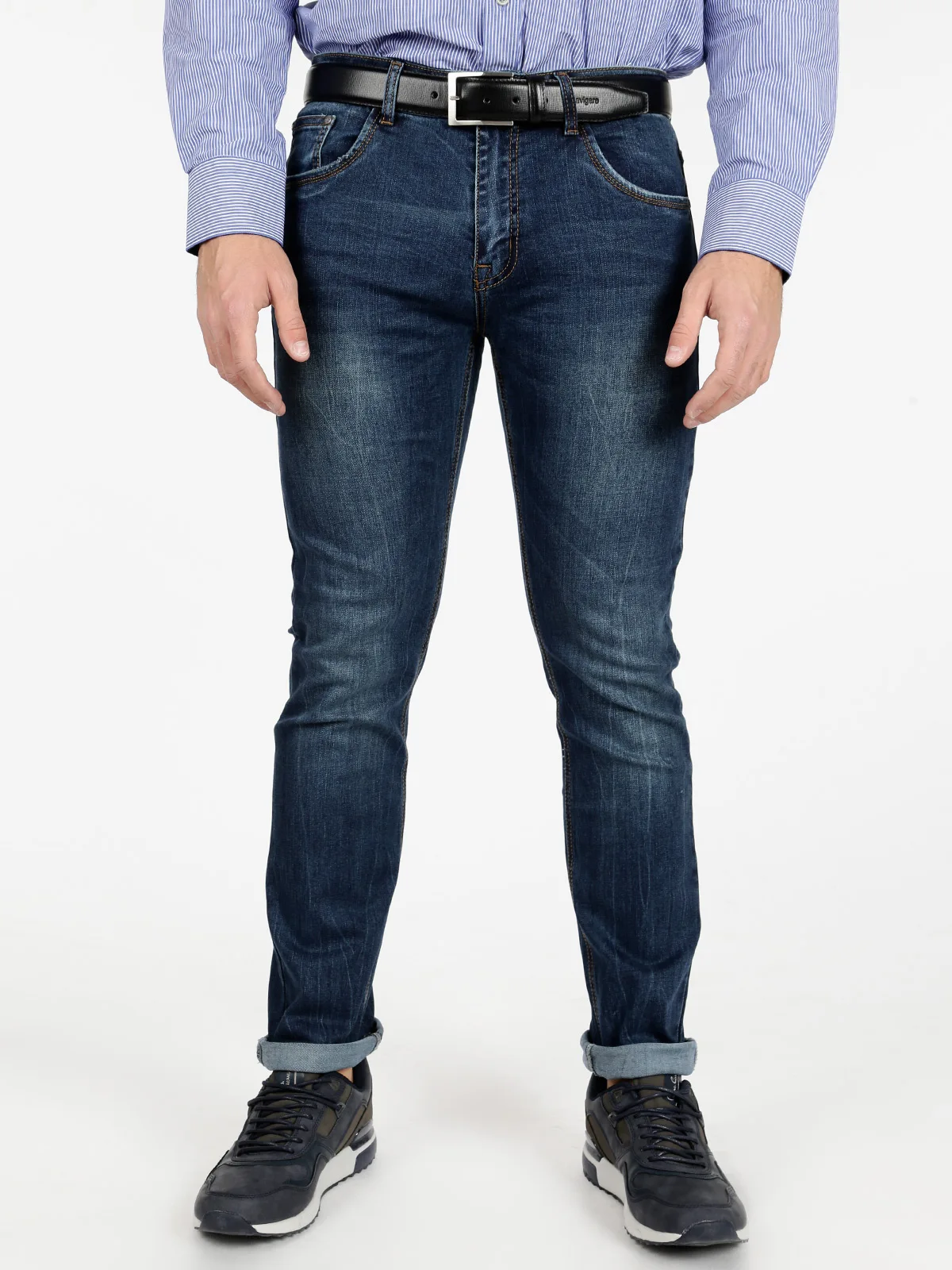 Jeans 5 pockets washed outin Jeans from Men's Clothing on Aliexpress