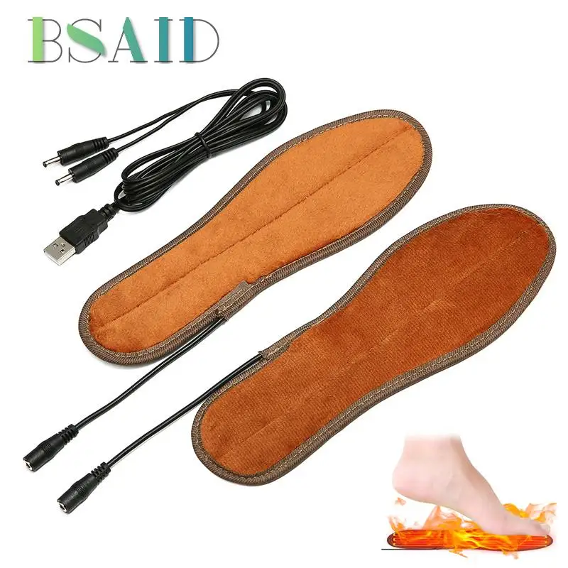

BSAID USB Electric Heated Insole Women Men Autumn Winter Warmer For Socks Foot Heater Shoe Insoles For Shoes Woman Shoe Pads New