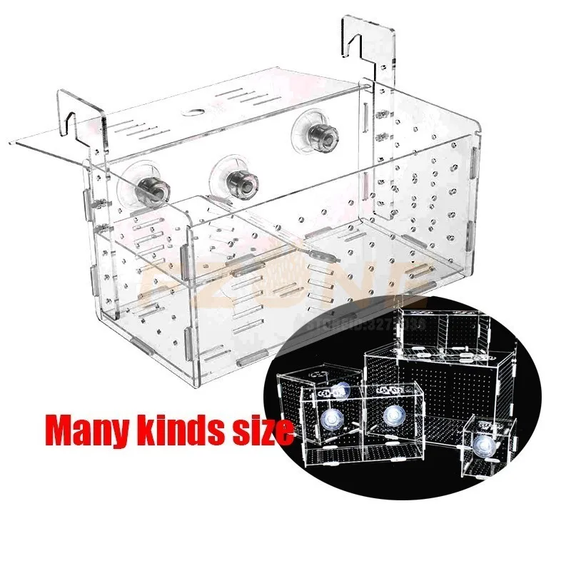Аквариум акриловый аквариум разведение изолирующая коробка с комнатами для маленьких рыб