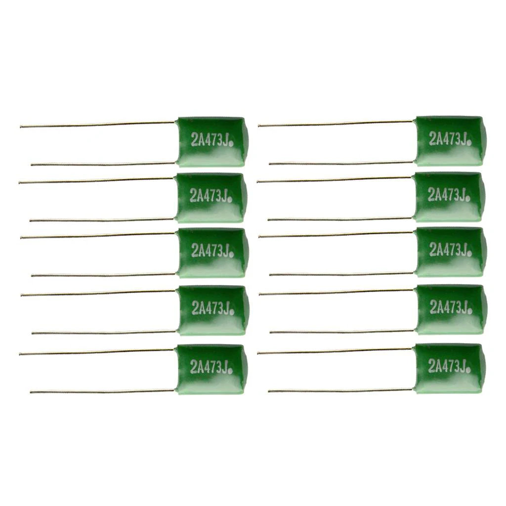 FSTE-10 штук 0,047/2A473J конденсаторы Diy для электрических гитар бас тон шапки Зеленый