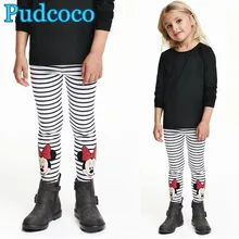 Pudcoco/Новинка года; популярные хлопковые детские леггинсы с Микки и Минни для девочек; брюки для детей 2, 3, 4, 5, 6, 7 лет