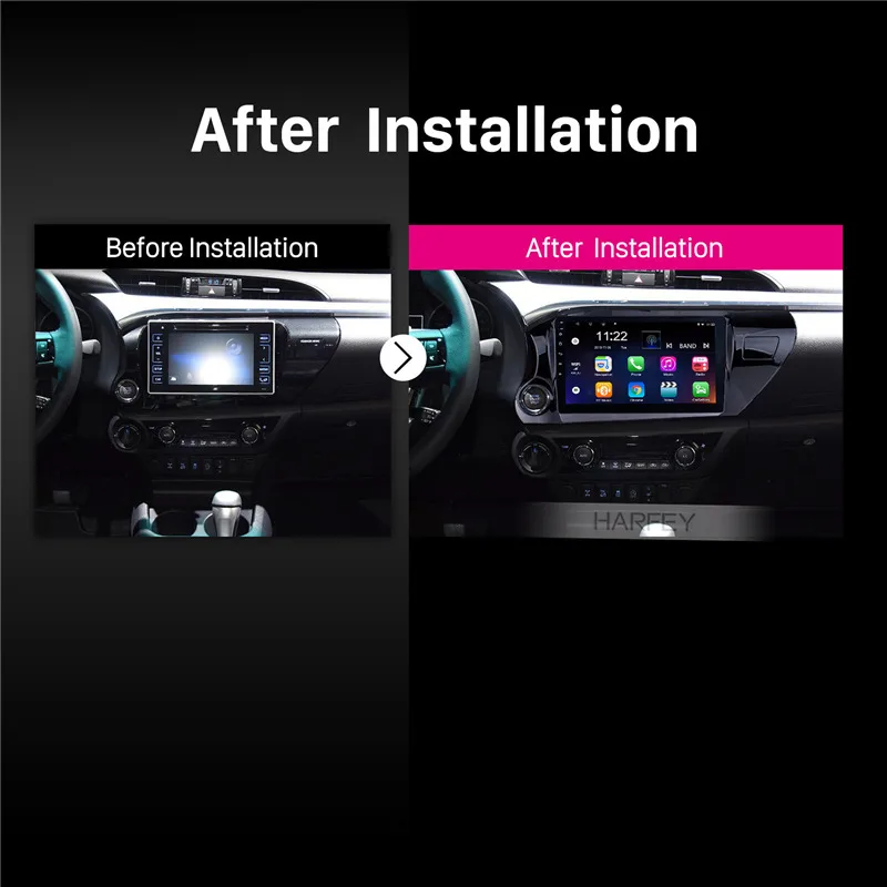 Flash Deal Harfey 10.1" Android 8.1 GPS Navi for 2016-2018 TOYOTA HILUX Left hand Driver Bluetooth USB FM SWC support DVR Rearview Camera 5
