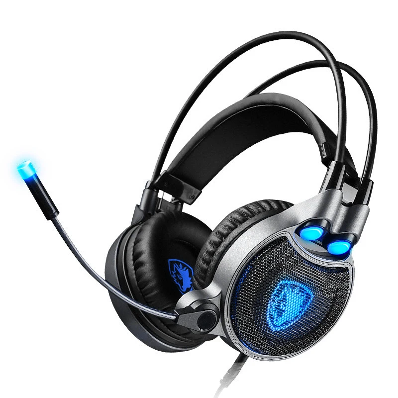

Sades R1 Usb 7.1 Surround Stereo Sound Vibration Gaming Headphone With Microphone Led Light Pc Gamer Gaming Headset For Comput