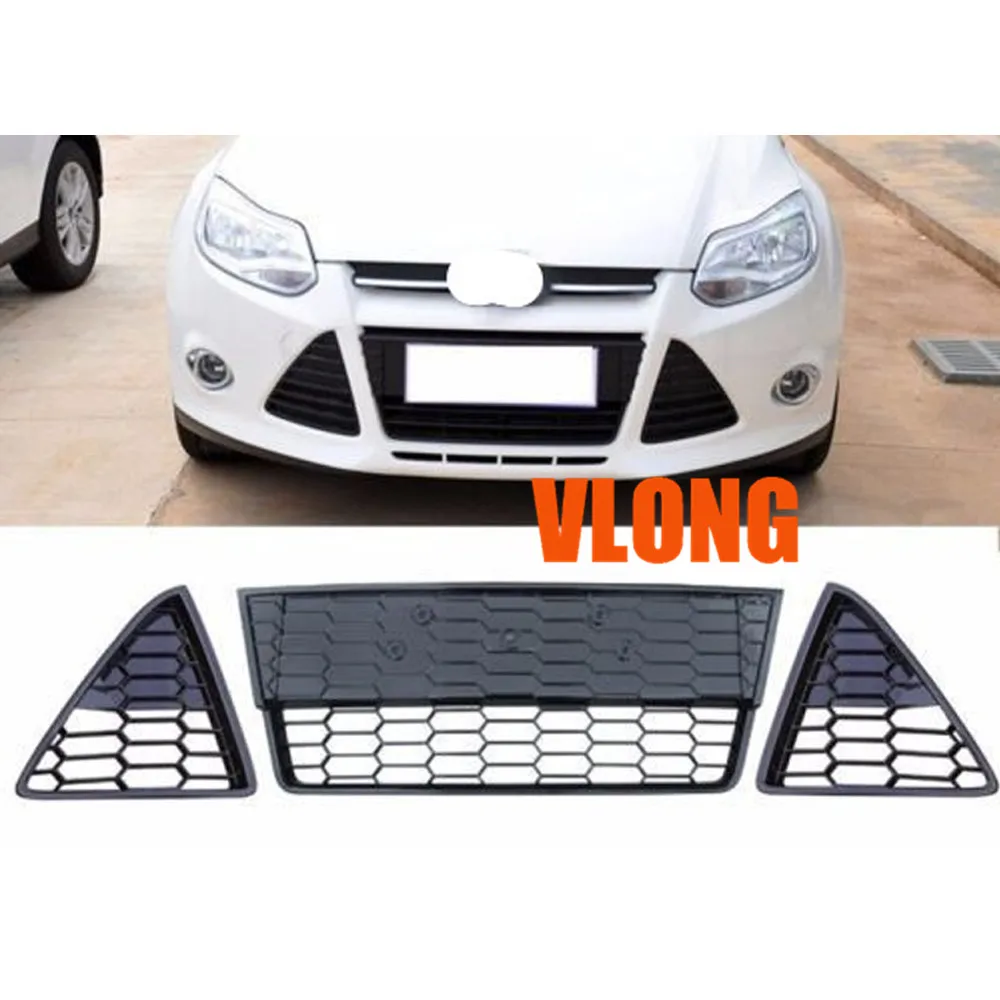 

grill kit 2012-2014 1 Set/RH and LH and Middle mesh fashion Spary painted honeycombed Nest bee lower grille for Ford Focus 3