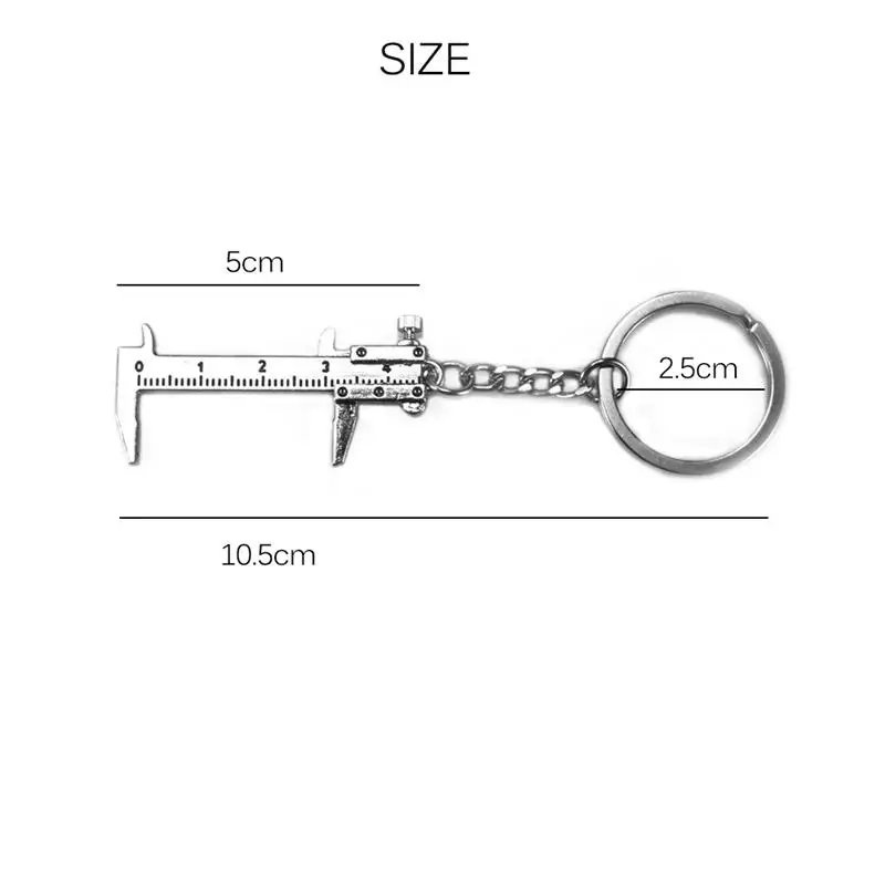 Мини штангенциркуль измерительная Модель брелок измерительный цинковый сплав Стильный серебряный брелок для деревообрабатывающих инструментов