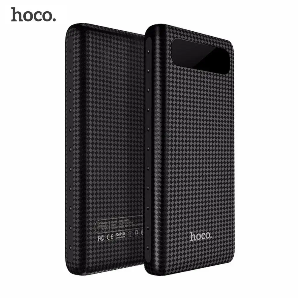 HOCO 20000 мАч Dual USB power Bank 18650 портативный внешний аккумулятор универсальный