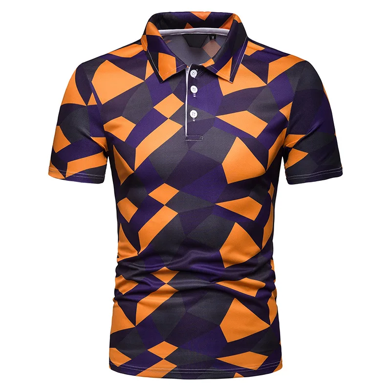 

2019 Free Shipping New Arrival Summer Men's Playing Cards Printing Short-sleeved POLO Mens Polo shirt