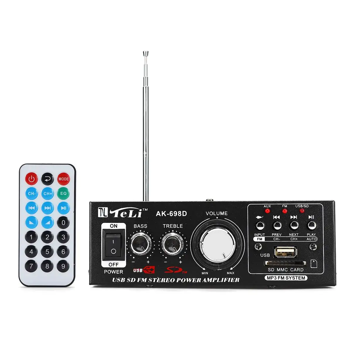 360W 12V/220V HIFI Audio Stereo Power Amplifier FM Radio 2CH Car Home Amplificador Audio with Remote Control