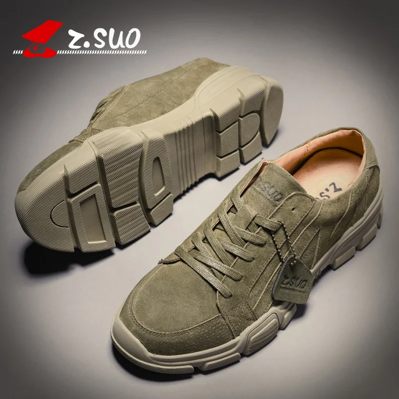 Chaussures Homme Marque D'extérieur black En green Nouveau Respirantes Armée Cuir De Décontractées Zsuo Vert Suédé Hommes Sandy Pour Mode Baskets Printemps EIWH2D9