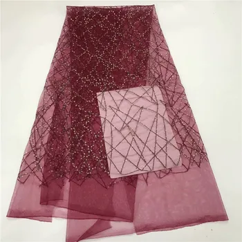 

Big sales simple design embroidered lines with sequins pattern wedding dress fabric ARF39 Free shipping French Tulle Lace Fabric