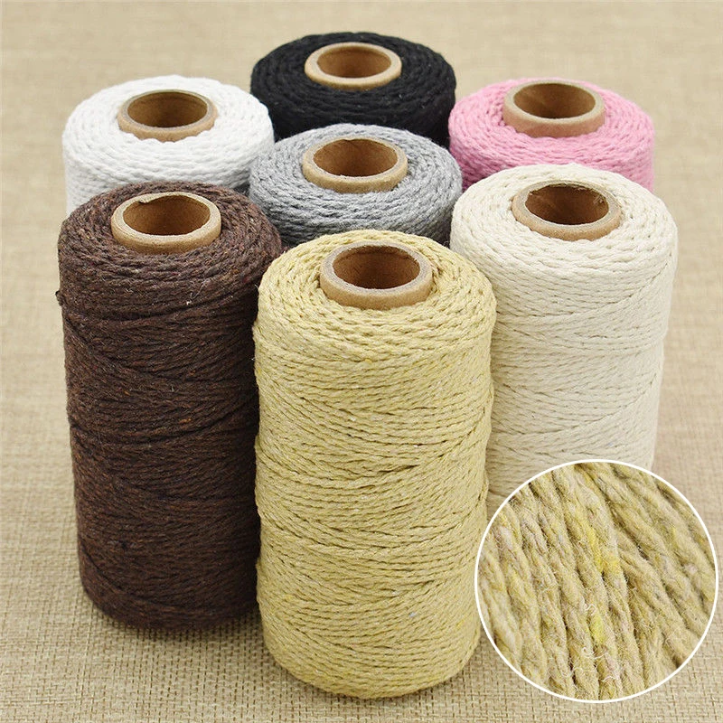 

Mayitr 1 Roll 100 Yard Macrame Rope Cotton Twisted Cord Hand Craft String DIY Macrame Artisan String Handmade Tying Thread