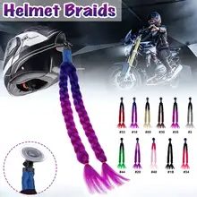 11 di colore 24 “Della Bici Del Motociclo Rampa di Pendenza Casco Trecce Torsione Ventosa Rimovibile Treccia Doppia Treccia Coda di Cavallo Off Road Moto