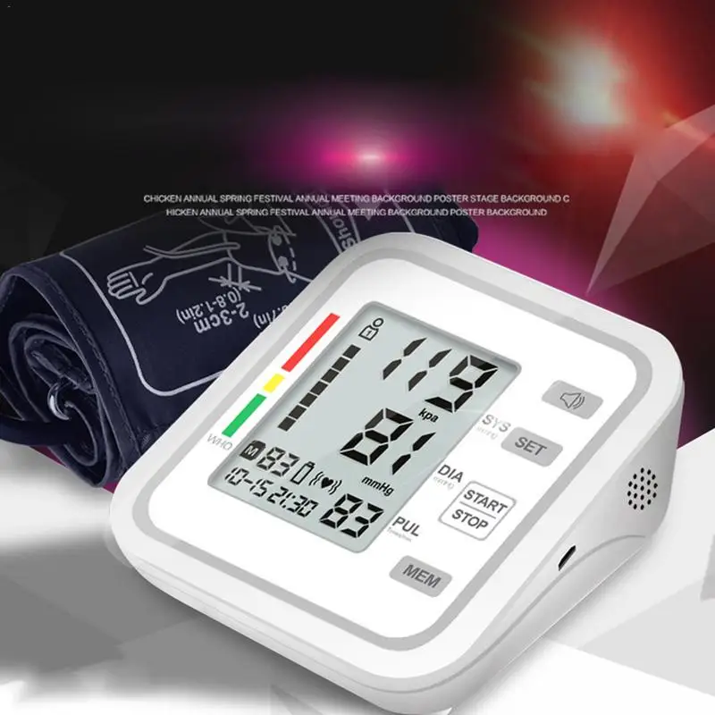 

Full Automatic Upper Arm Type Electronic Sphygmomanometer English Voice Broadcast Blood Pressure Machine for Home Medical Use