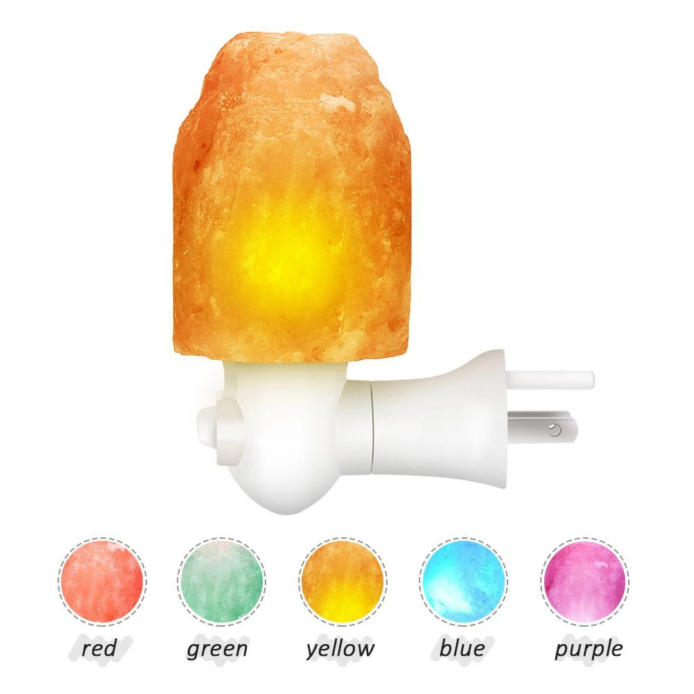 

U.S. regulations Natural Multi-color Change Himalayan Salt Night Light Lamp,Mini Hand Carved Night Light for Home Decor