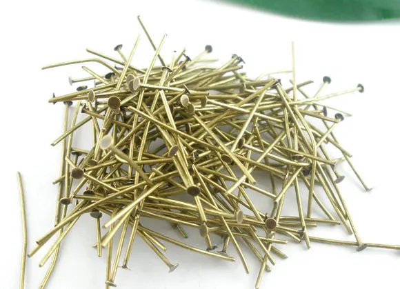 

Lovely 400 PCs Bronze Color Head Pins Findings 40x0.8mm (B03597)