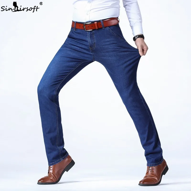 

New Cotton Casual Youth Jeans Men's Thin Section Jeans Soft Breathable Blue Stretch Large Size Jeans Men36 38 40 SINAIRSOFT