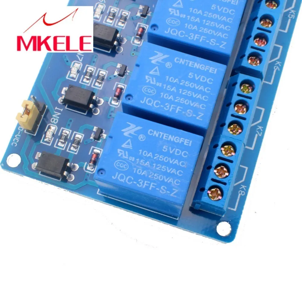 Hot Sale 5V Electronic timer Relay Module 8-Channel Shield for 51 AVR ARM Logic som automotivo 